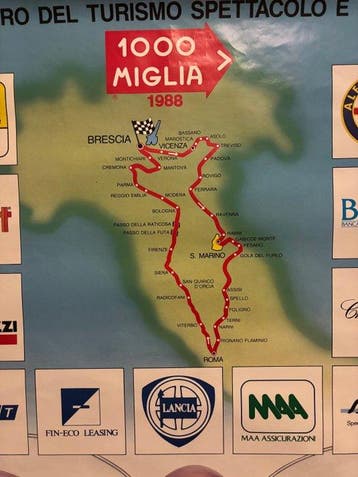 Originale - Mille Miglia 1988 Manifesto ufficiale prima
