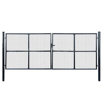 vidaXL Tuinhek van gaas gegalvaniseerd staal 400x150 cm, Verzenden
