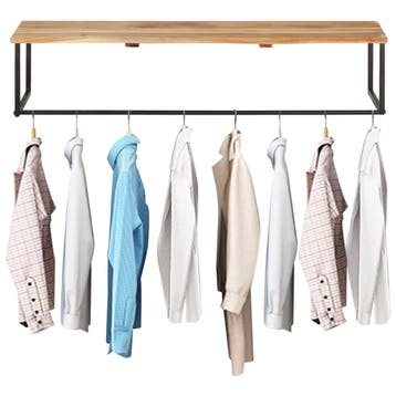 vidaXL Kapstok met schap 100x35x22 cm massief acaciahout, Verzenden, Nieuw
