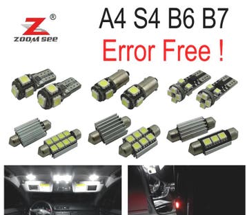 KIT 20 AMPOULES LED INTÉRIEUR POUR AUDI A4 S4 RS4 B6 B7 02-0, Verzenden