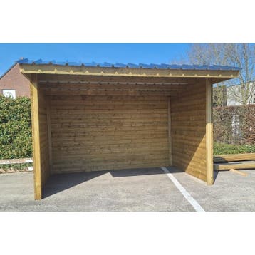 Abri de prairie en bois pour cheveaux 6x3m + avancée, Animaux & Accessoires