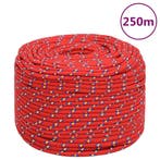 vidaXL Boottouw 8 mm 250 m polypropyleen rood, Verzenden