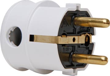 Geaarde Stekker Zij-instroom Plastic RA CEE 7 VII Wit -, Verzenden, Nieuw