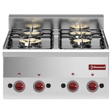 Fornuis | PRO 600 | Gas | 4 Branders (2x 3.3kW + 2x 3.6kW), Verzenden