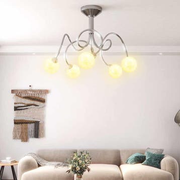 vidaXL Plafondlamp met glasbollen rond 5xG9, Verzenden, Nieuw