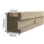 Houten gleufpaal voor tuinscherm - hoekpaal - h270 90mm x, Nieuw