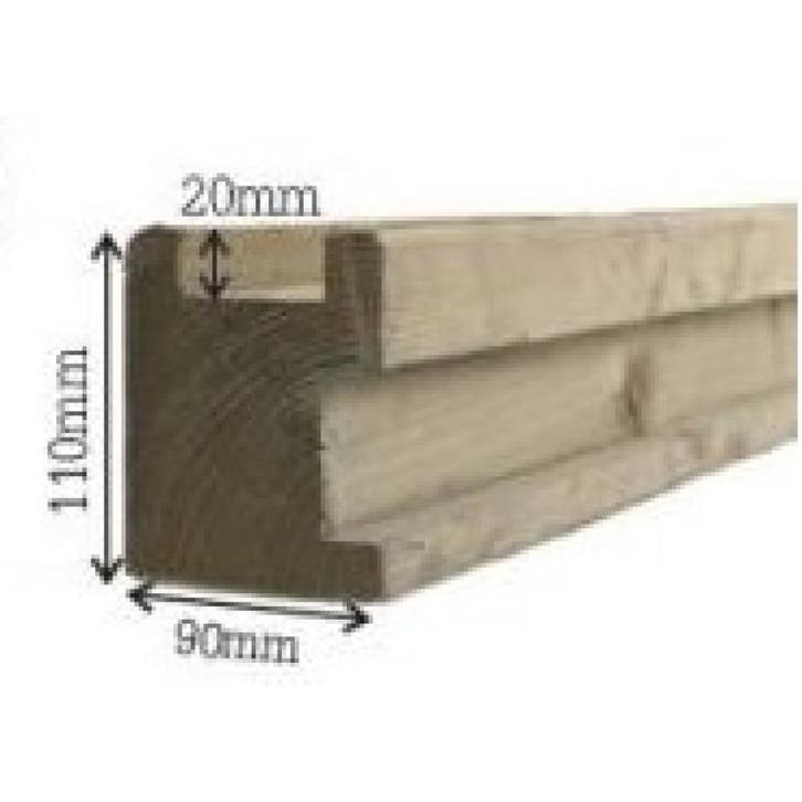 Houten gleufpaal voor tuinscherm - hoekpaal - h270 90mm x, Jardin & Terrasse, Écrans de jardin