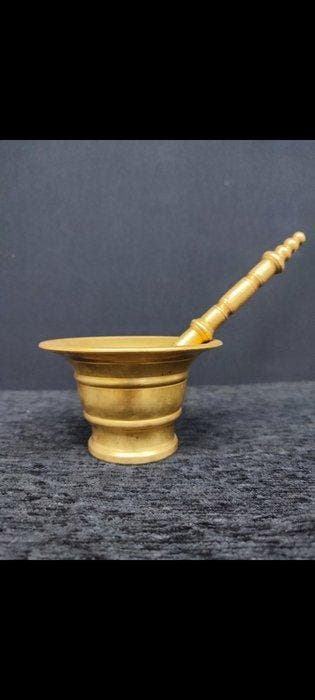 Mortier et pilon - Bronze doré - Mortier en bronze vintage