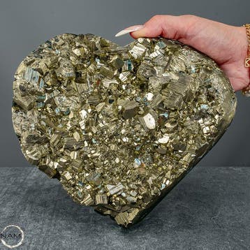 Cœurs de pyrite imposants du Pérou – Pièce unique en cristal
