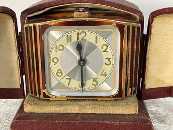 Mechanisch, Wekker - Messing, Metaal, Leder - 1920-1930 -