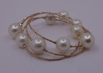 Armband - 18 karaat Roségoud, 10x11 mm ronde Australische, Nieuw