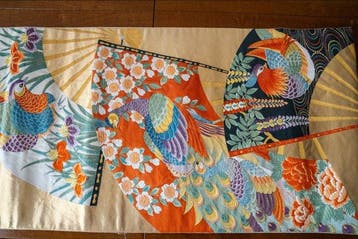 Japanse Fukuro Obi kimono-riem pauw feniks bloemmotief