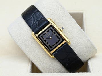 Cartier Tank Ref. 366001 Year 1990s (Box), Overige merken, Leer, Polshorloge, Ophalen of Verzenden