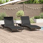vidaXL Ligstoel 3 pcs Bruin 197 x 70 x 82 cm poly rattan, Verzenden, Nieuw