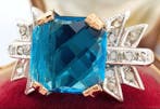 Zonder minimumprijs - Ring - 9 kt. Roségoud, Zilver Topaas -, Nieuw