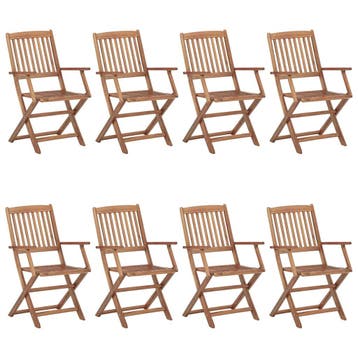 vidaXL Tuinstoelen 8 st inklapbaar massief acaciahout, Verzenden, Nieuw