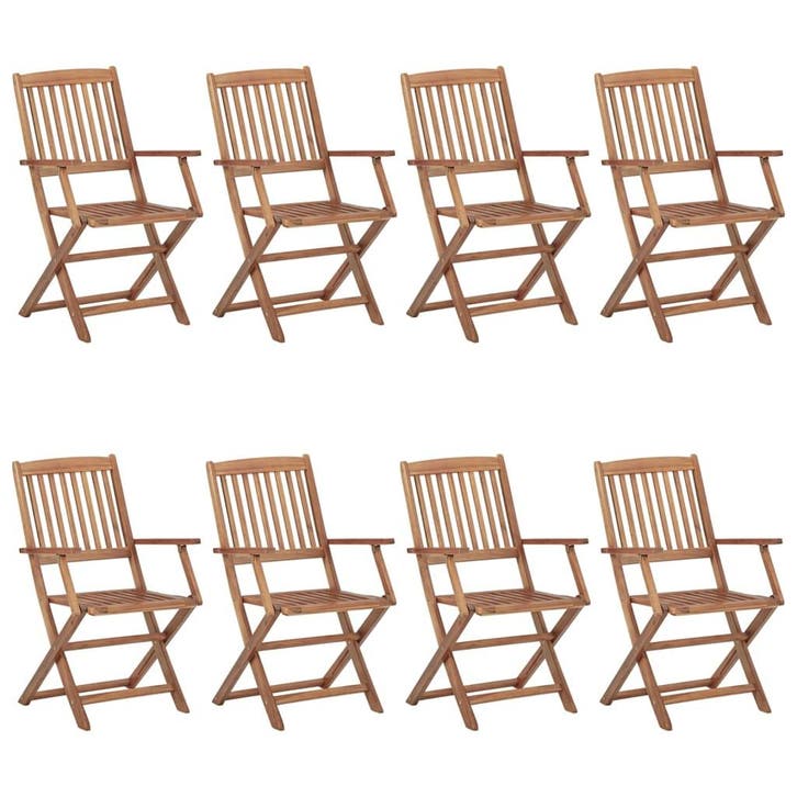 vidaXL Tuinstoelen 8 st inklapbaar massief acaciahout, Jardin & Terrasse, Chaises de jardin, Envoi