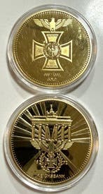 Historische collectie van 2 munten, 24 vergulde, Duitse