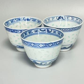 Theekopje (3) - Porselein - blauw-wit theekopje