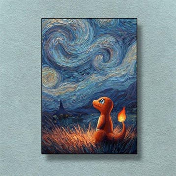 Antonym - Charmanders Starry Night – Impressionist Fire