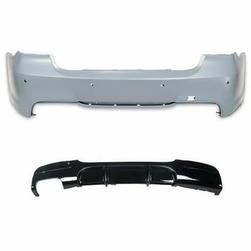 Sportlook achterbumper met diffusor BMW E90 en LCI PDC B9104