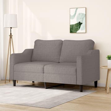 vidaXL Tweezitsbank / zetel 140 cm stof taupe, Verzenden, Nieuw