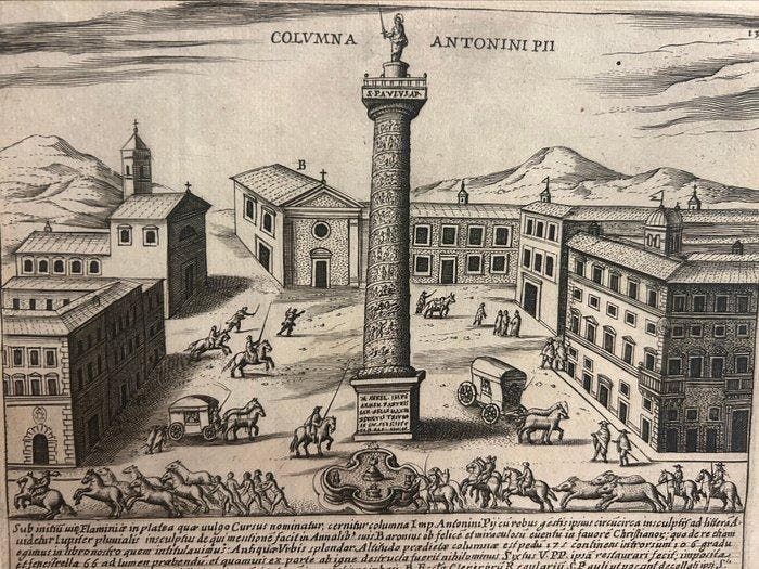 Italie - Rome; Giacomo Lauro (1550-1605) - Columna Antonini, Livres, Atlas & Cartes géographiques
