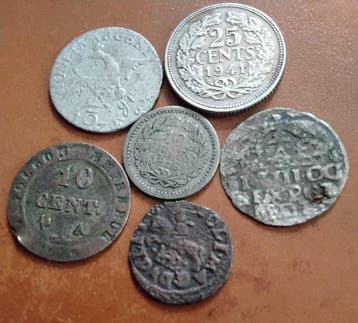 Wereld. Collection of coins incl. silver 1665 (Zonder