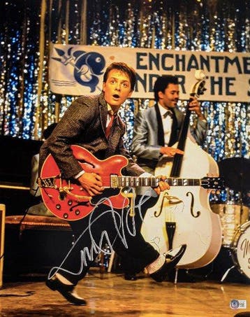 Retour vers le futur - Michael J. Fox - Signed 28x45 cm
