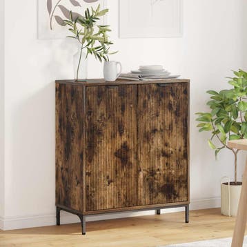 vidaXL Dressoir Rook Eiken 69,5 x 33 x 82 cm Bewerkt hout, Verzenden