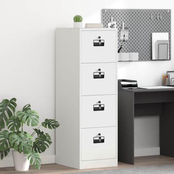 vidaXL Bestandkast met lade Wit 44 x 50 x 139 cm Koudgewalst, Verzenden