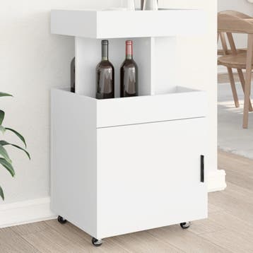 vidaXL Drankkar 50x41x89 cm bewerkt hout wit, Verzenden, Nieuw
