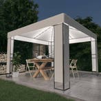 vidaXL Prieel met dubbel dak en LED-lichtslinger 3x3 m wit, Verzenden, Nieuw