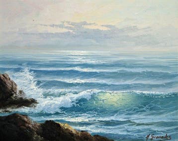 Miguel Granados (1933) - Rochers au bord de la mer
