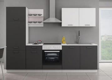 Complete Keukenblok + Werkblad 270 x 200 x 60cm, Nieuw, Grijs, Hout, Enkelwandige keuken
