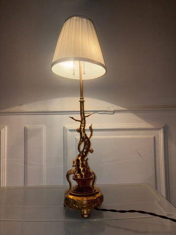 Lampe de table - Bronze - style Art nouveau, Antiquités & Art