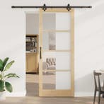 vidaXL Schuifdeur Naturel 93 x 232 cm Massief grenenhout en, Verzenden, Nieuw