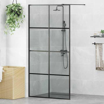 vidaXL Inloopdouchewand Zwart 100 x 195 cm gehard glas, Verzenden, Nieuw