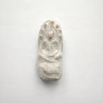 Oud-Indochinese Terracotta Zittende Boeddha op Naga-troon