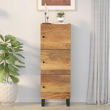 vidaXL Hoge kast met 3 deuren 40x33x110 cm massief mangohout, Verzenden