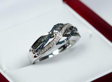 Zonder minimumprijs - Ring - 925 zilver - 0,85 ct diamanten