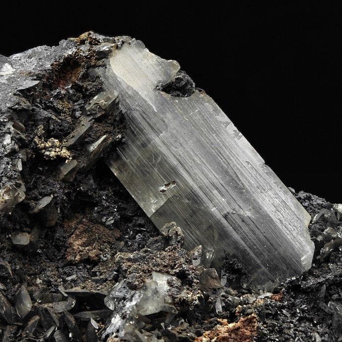 Grote grijze anglesiet, UV-gevoelig, zeldzame herkomst, Verzamelen, Mineralen en Fossielen