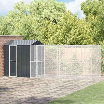 vidaXL Vogelkooi Antraciet 621 x 208 x 247 cm Gegevens staal, Verzenden, Nieuw