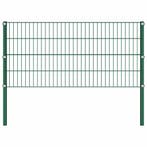 vidaXL Schuttingpaneel met palen ijzer 176,5x80 cm groen, Verzenden, Nieuw