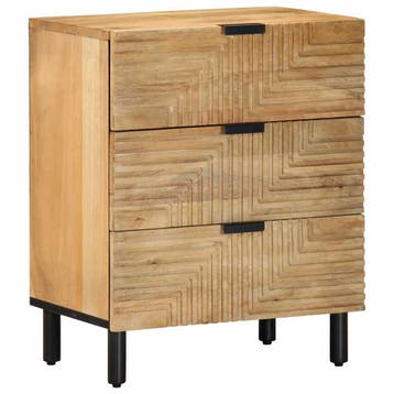 vidaXL Nachtkastje 50x33x60 cm massief mangohout bruin, Verzenden, Nieuw