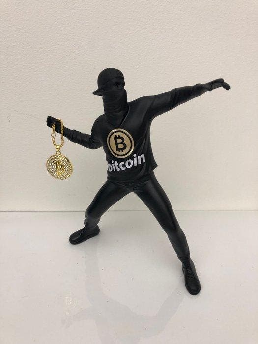GF Exclusives - Banksy x Bitcoin Artwork By: GF Exclusives, Antiquités & Art, Art | Peinture | Moderne