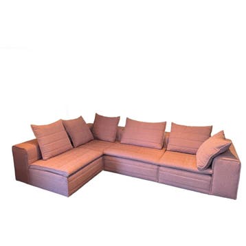 Elementenbank Zacht Roze - Modulaire zetel, 300 cm of meer, Zo goed als nieuw, Stof, 100 tot 125 cm