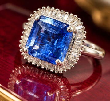 Zonder minimumprijs - Ring Zilver - 3.07ct. tw. Saffier -, Nieuw