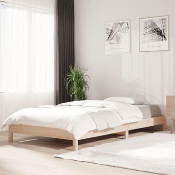 vidaXL Bed stapelbaar 90x190 cm massief grenenhout, Verzenden, Nieuw