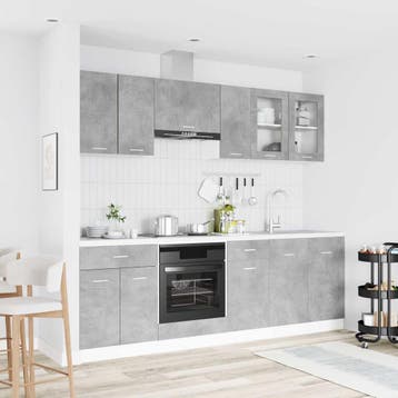 vidaXL Keuken Eenheid Lyon 8 st Bewerkt hout, Huis en Inrichting, Verzenden, Nieuw